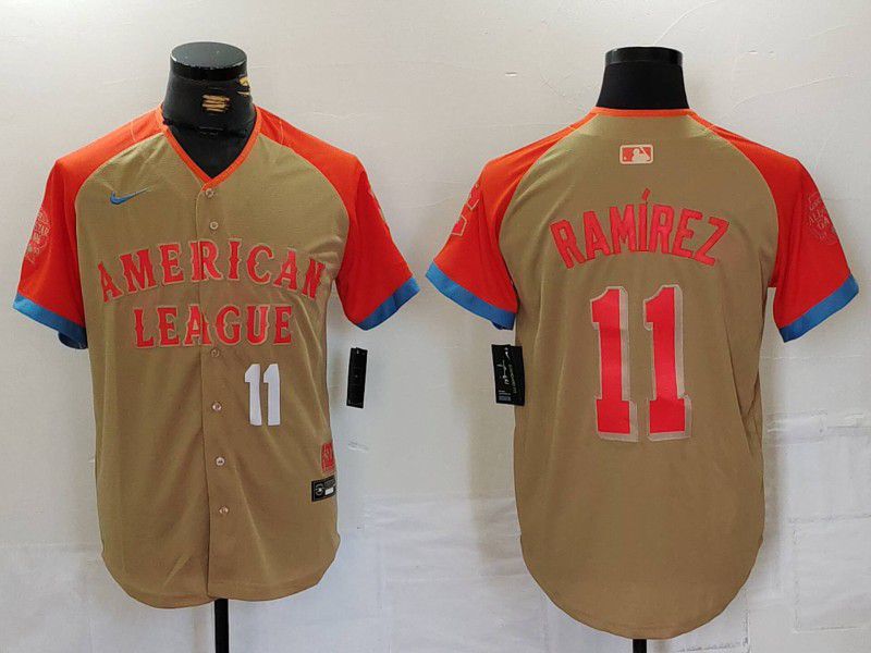 Men Cleveland Indians #11 Ramirez Orange All star 2024 Nike MLB Jersey style 2->cleveland indians->MLB Jersey